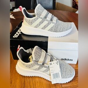 Adidas Knit Gray and White Running Shoes